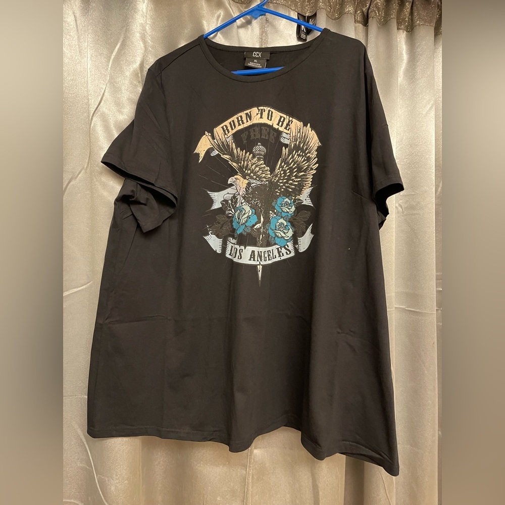 Brand plus size T-shirt New with tags black with screen print women’s
